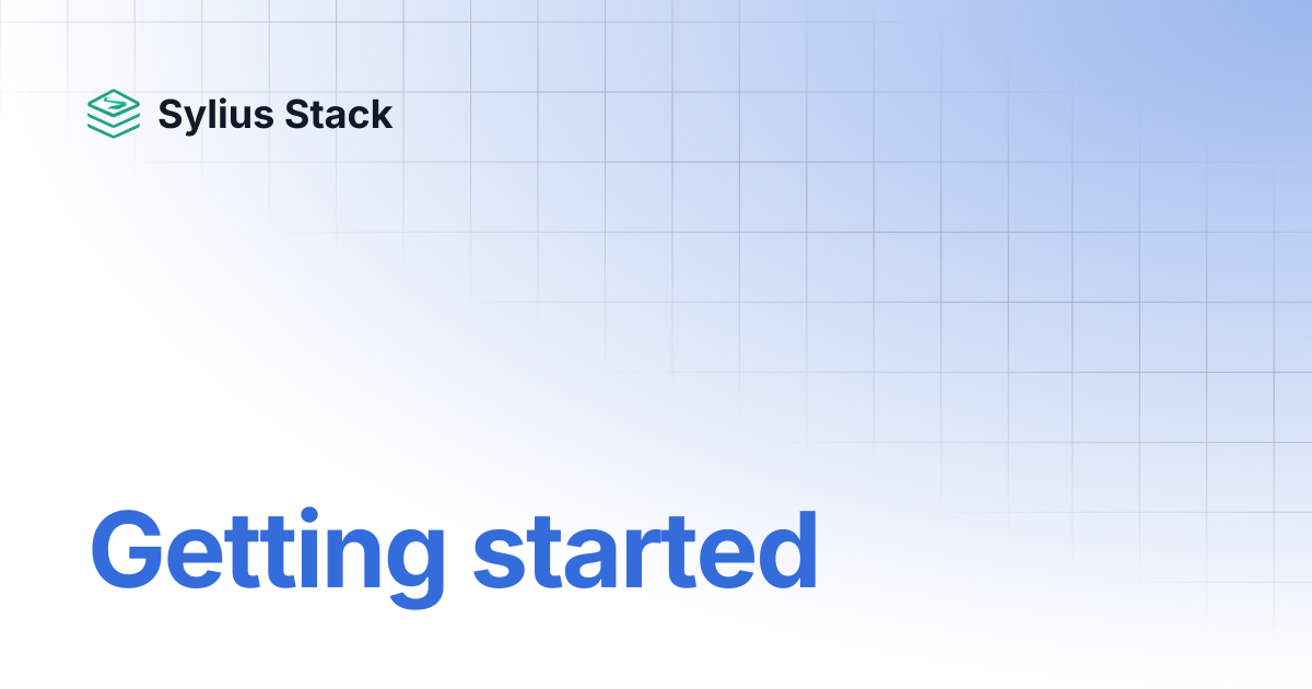 Getting started | Sylius Stack